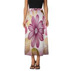 Print-roses Classic Midi Chiffon Skirt by nateshop