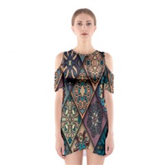 Flower Texture, Background, Colorful, Desenho, Shoulder Cutout One Piece Dress