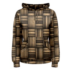 Brown Weaving Texture, Macro, Brown Wickerwork Women s Pullover Hoodie