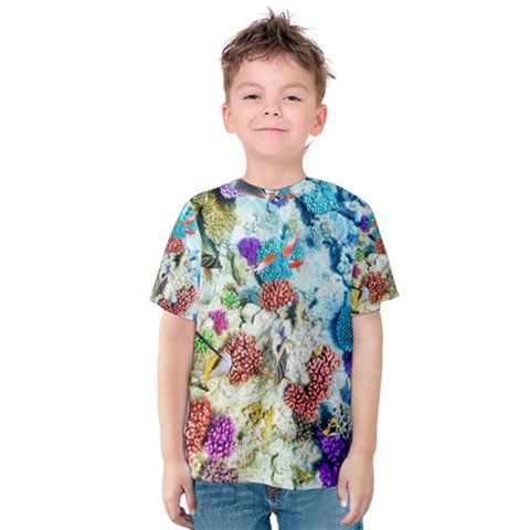 Fish The Ocean World Underwater Fishes Tropical Kids  Cotton T-shirt by Ndabl3x