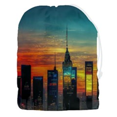 New York City Skyline Usa Drawstring Pouch (3xl) by Ndabl3x