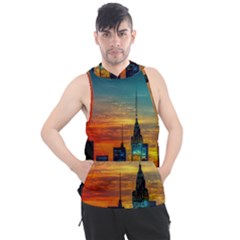 New York City Skyline Usa Men s Sleeveless Hoodie by Ndabl3x