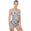 Fish Ocean Sea Water Diving Blue Scallop Top Cut Out Swimsuit View1