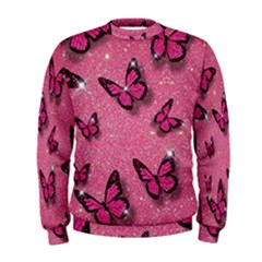 Pink Glitter Butterfly Men s Sweatshirt by Ndabl3x