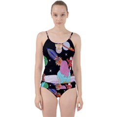 Girl Bed Space Planet Spaceship Cut Out Top Tankini Set by Bedest