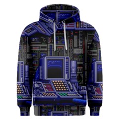 Blue Computer Monitor With Chair Game Digital Art Men s Overhead Hoodie by Bedest