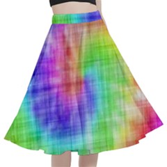 Watercolor-batik A-line Full Circle Midi Skirt With Pocket by nateshop