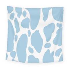 Cow Print, Aesthetic, Y, Blue, Baby Blue, Pattern, Simple Square Tapestry (large) by nateshop