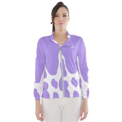 Cow Print, Aesthetic,violelilac, Animal, Purple, Simple Women s Windbreaker