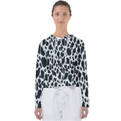 Black And White Cow Print 10 Cow Print, Hd Wallpaper Women s Slouchy Sweat