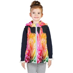 Abstract, Amoled, Back, Flower, Green Love, Orange, Pink, Kids  Hooded Puffer Vest