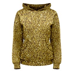 Gold Glittering Background Gold Glitter Texture, Close-up Women s Pullover Hoodie by nateshop