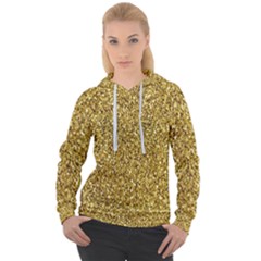 Gold Glittering Background Gold Glitter Texture, Close-up Women s Overhead Hoodie by nateshop