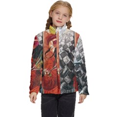 Left And Right Brain Illustration Splitting Abstract Anatomy Kids  Puffer Bubble Jacket Coat by Bedest