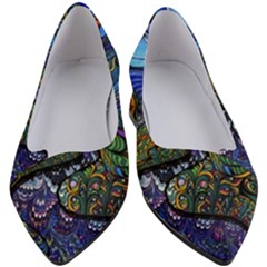 Multicolored Abstract Painting Artwork Psychedelic Colorful Women s Block Heels  by Bedest