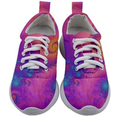 Fractal Art Artwork Magical Purple Kids Athletic Shoes by Proyonanggan