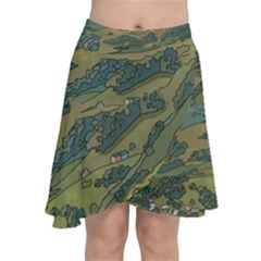 Anime Scenery Drawing Sky Landscape Cloud Cartoon Chiffon Wrap Front Skirt by Sarkoni