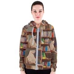 Library Aesthetic Women s Zipper Hoodie