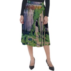 Painting Scenery Classic Velour Midi Skirt  by Sarkoni