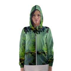 Trees Forest Artwork Nature Beautiful Landscape Women s Hooded Windbreaker by Sarkoni