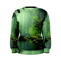 Trees Forest Artwork Nature Beautiful Landscape Women s Sweatshirt