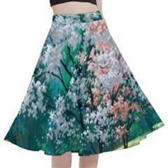 Anime Scenery Landscape A-line Full Circle Midi Skirt With Pocket by Sarkoni