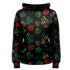 Apples Honey Honeycombs Pattern Women s Pullover Hoodie by Sarkoni