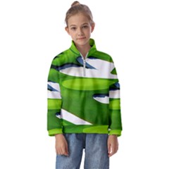 Golf Course Par Green Kids  Half Zip Hoodie by Sarkoni