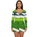 Golf Course Par Green Long Sleeve Boyleg Swimsuit View1