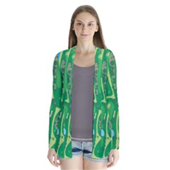 Golf Course Par Golf Course Green Drape Collar Cardigan by Sarkoni