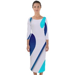 Abstract, Desenho, Flat, Google, Material Quarter Sleeve Midi Bodycon Dress by nateshop