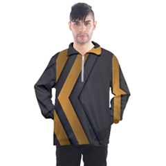 Black Gold Background, Golden Lines Background, Black Men s Half Zip Pullover by nateshop