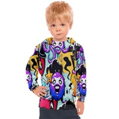 Cartoon Graffiti, Art, Black, Colorful, Wallpaper Kids  Hooded Pullover by nateshop