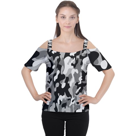 Dark Camouflage, Military Camouflage, Dark Backgrounds Cutout Shoulder T-shirt by nateshop