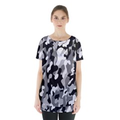 Dark Camouflage, Military Camouflage, Dark Backgrounds Skirt Hem Sports Top by nateshop