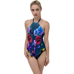 Falling Flowers, Art, Coffee Cup, Colorful, Creative, Cup Go With The Flow One Piece Swimsuit by nateshop