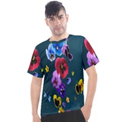 Falling Flowers, Art, Coffee Cup, Colorful, Creative, Cup Men s Sport Top by nateshop