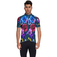 Falling Flowers, Art, Coffee Cup, Colorful, Creative, Cup Men s Short Sleeve Cycling Jersey by nateshop