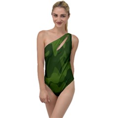 Green Camouflage, Camouflage Backgrounds, Green Fabric To One Side Swimsuit by nateshop