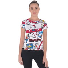 Hello-kitty-62 Short Sleeve Sports Top  by nateshop