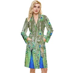 Peacock,army 1 Long Sleeve Velvet Robe by nateshop