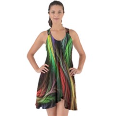 Abstract Psychedelic Show Some Back Chiffon Dress by Sarkoni