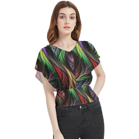 Abstract Psychedelic Butterfly Chiffon Blouse by Sarkoni