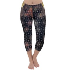 Abstract Psychedelic Geometry Andy Gilmore Sacred Capri Winter Leggings  by Sarkoni