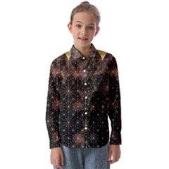 Abstract Psychedelic Geometry Andy Gilmore Sacred Kids  Long Sleeve Shirt by Sarkoni