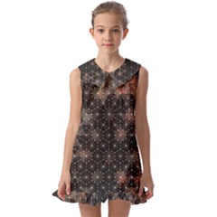 Abstract Psychedelic Geometry Andy Gilmore Sacred Kids  Pilgrim Collar Ruffle Hem Dress by Sarkoni