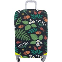 Pattern Forest Leaf Flower Motif Luggage Cover (large) by Sarkoni