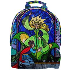 Beauty And The Beast Stained Glass Rose Mini Full Print Backpack by Sarkoni