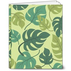 Seamless Pattern Of Monstera Leaves For The Tropical Plant Background 8  X 10  Hardcover Notebook