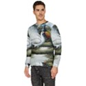 Canvas Oil Painting Two Peacock Men s Fleece Sweatshirt View2